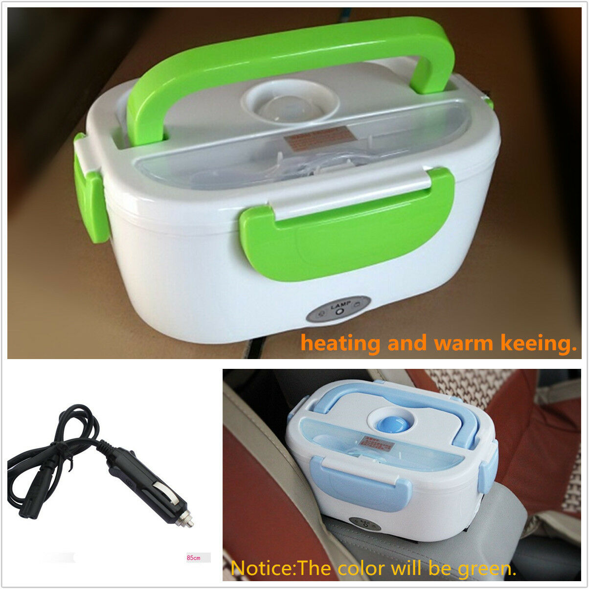 12V Portable Electric Heating Lunch Box Meal Heater Rice Dinner Food Container