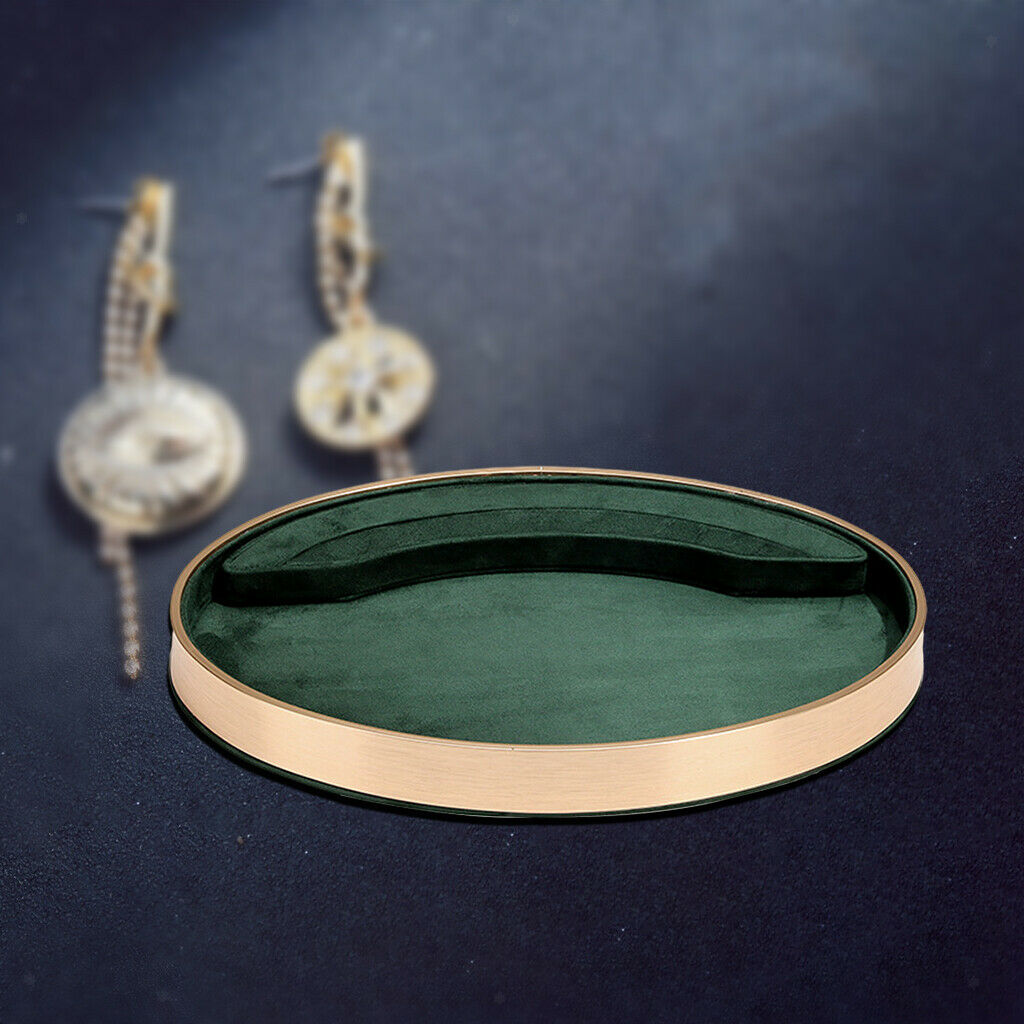 Jewelry Tray Velvet Storage Rings Display Showcase Countertop Store green
