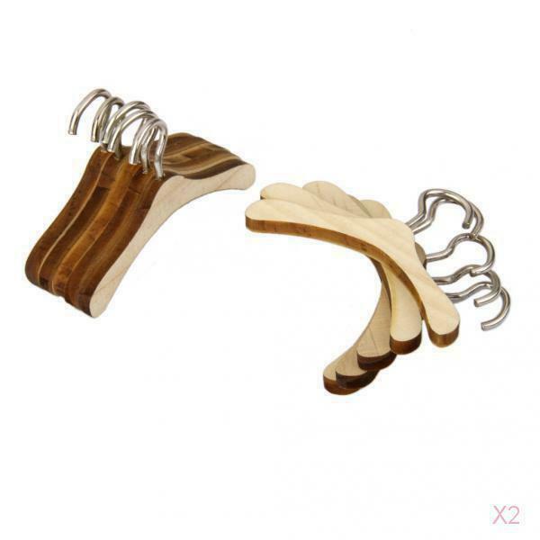 20pcs Classic Wooden Clothes Hangers Fit For 1/6 BJD SD  Bedroom Ornament
