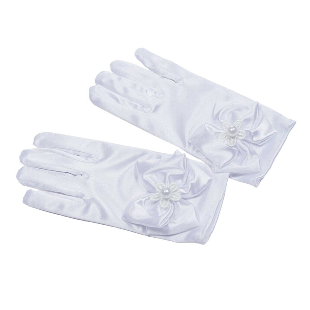 Flower Girls Gloves Dress up Gloves Children Holy Communion Costume White