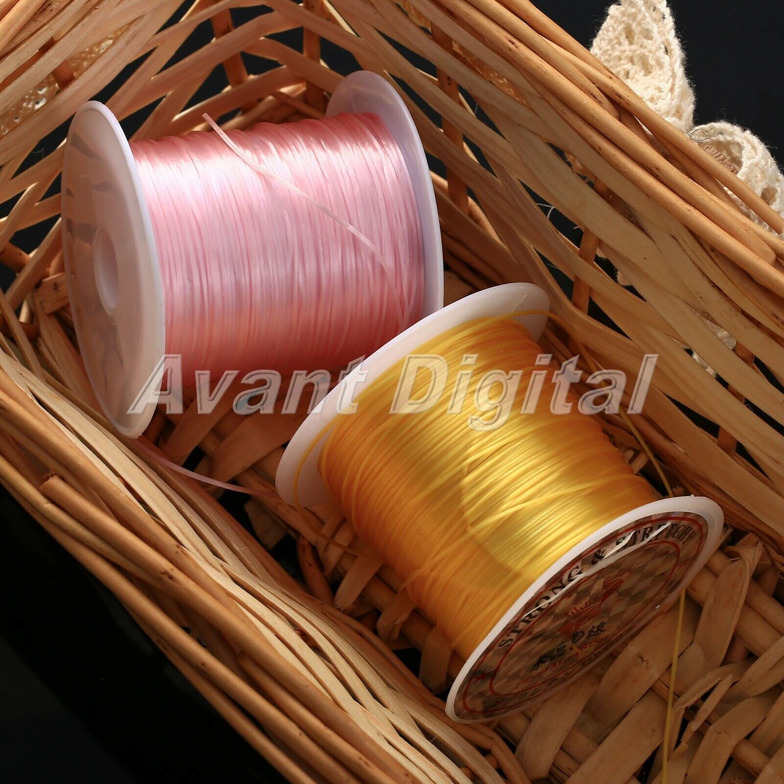 Elastic Beading Wire String Thread 1mm DIY Jewelry Findings Making Cord 2 Rolls