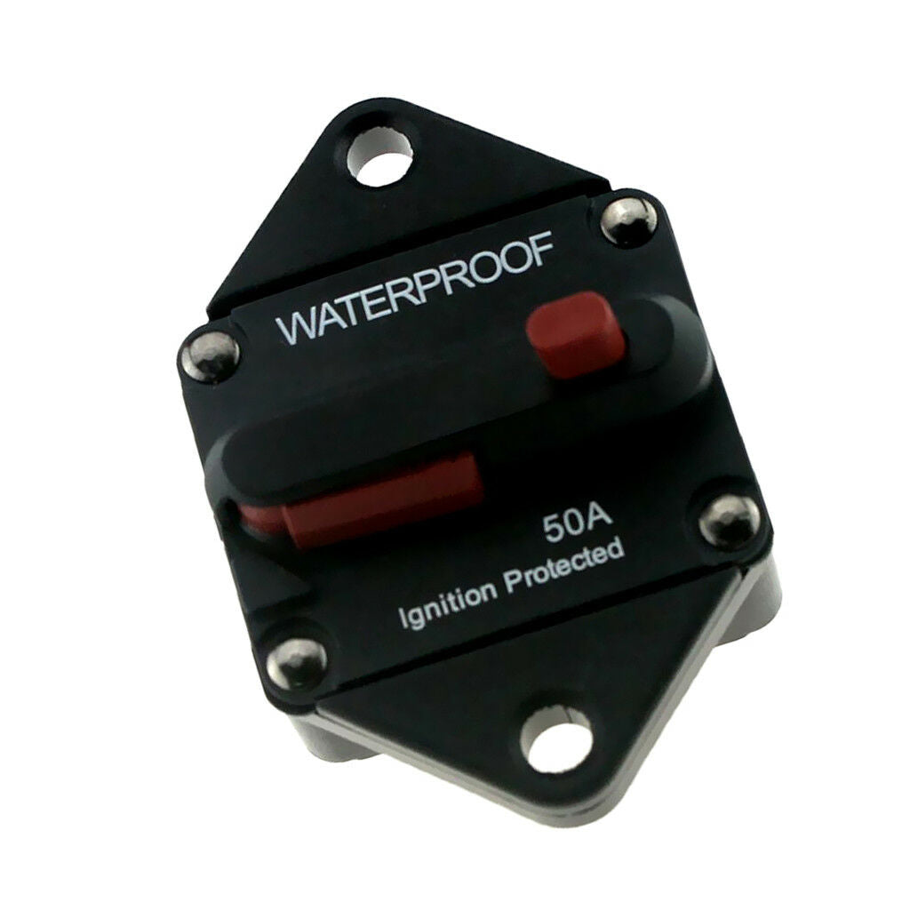 Car Auto Boat Ignition Protected 50 Amp Manual Reset Button Circuit Breaker