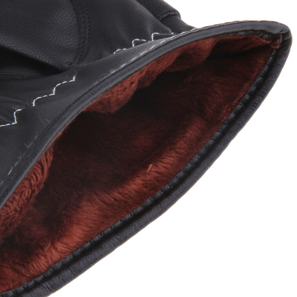 Motorcycle Riding PU Leather Full Finger Warmer Touch Screen Gloves