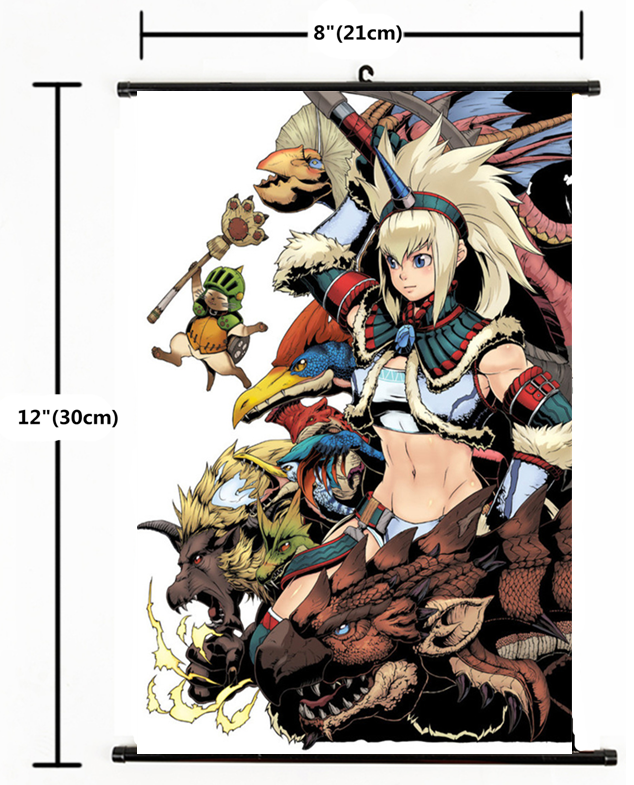 Hot Japan Anime Monster Hunter  Wall Poster Scroll Home Decor 1781
