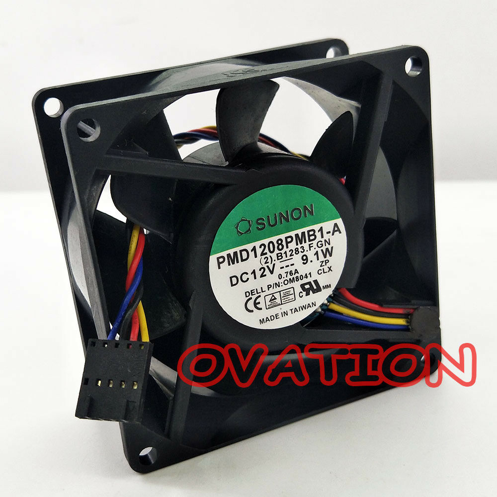 For SUNON PMD1208PMB1-A 80x80x38mm Cooler Cooling Fan DC 12V 9.1W 4Pin PWM