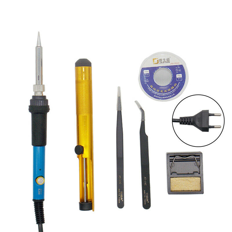 7Pcs 60W Soldering Iron Set with Adjustable Temperature Heating