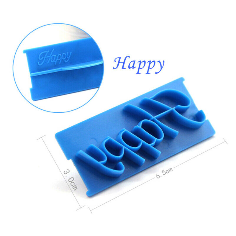 6pcs Cake Baking Molds Alphabet Letter Words Cookie Press Stamp Embosser Cutter