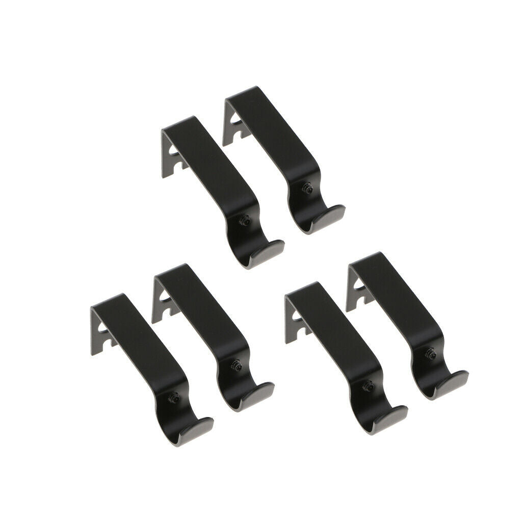 6Pcs Black Curtain Rod Bracket Holder for 15.8mm Rod for Walls,Hardware Premium