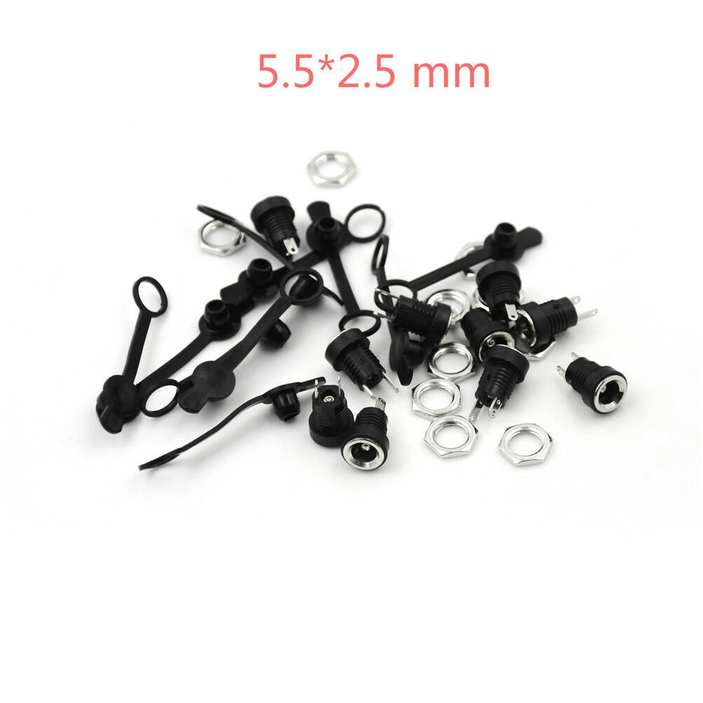 10 set 12V 3A DC Power Male Plug Female Socket Waterproof Jack Nut Panel MouY1