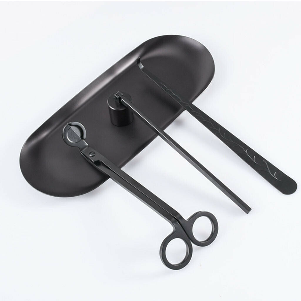 4 - 1 Stainless Steel Wick Snuffer Tool Candle Trimmer Black
