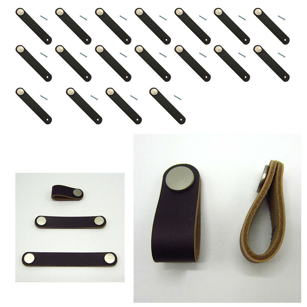18pcs Nordic Wardrobe Cabinet Door Handle Soft PU Leather Door Handles For