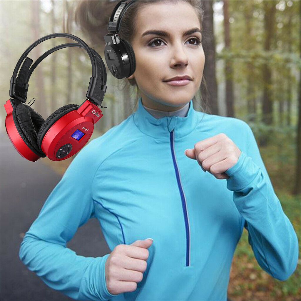Foldable Wireless Sports Headphone with FM/TF Slot, Comfortable Protein Earpads,
