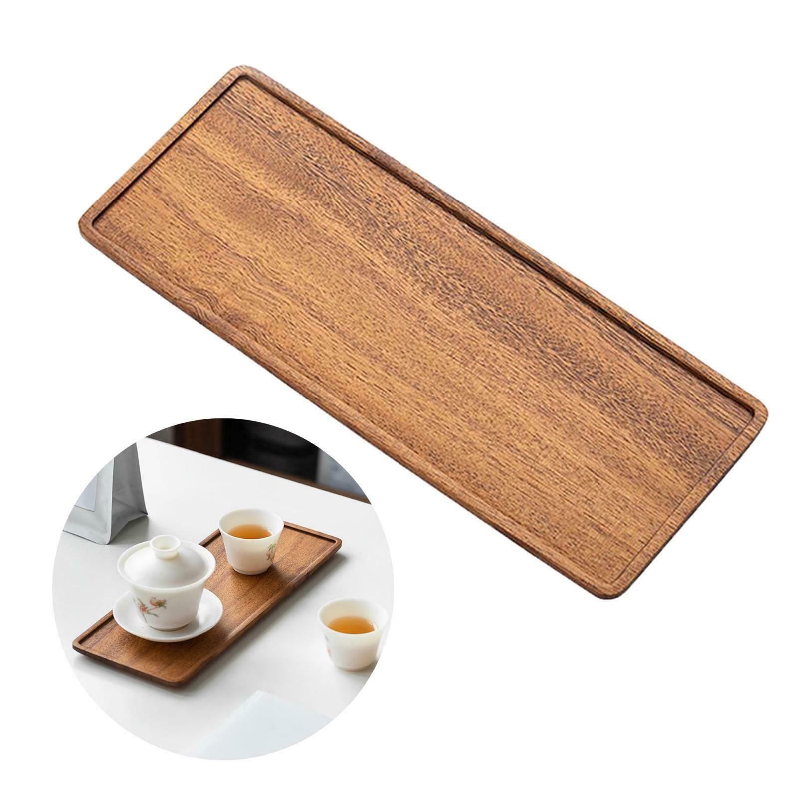 2X Wooden Large Serving Tray Rectangular Coffee Dinner Food Trays 30x12x1.2cm