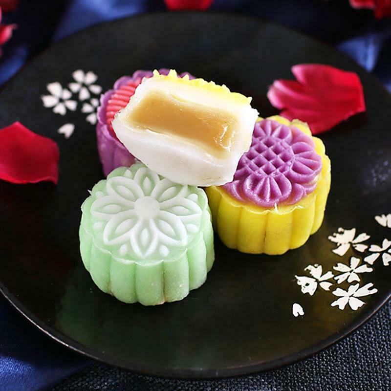 5Pcs Stamps 50g Round Flower Moon Cake Mould Mold Pastry Mooncake Hand DIY Tool
