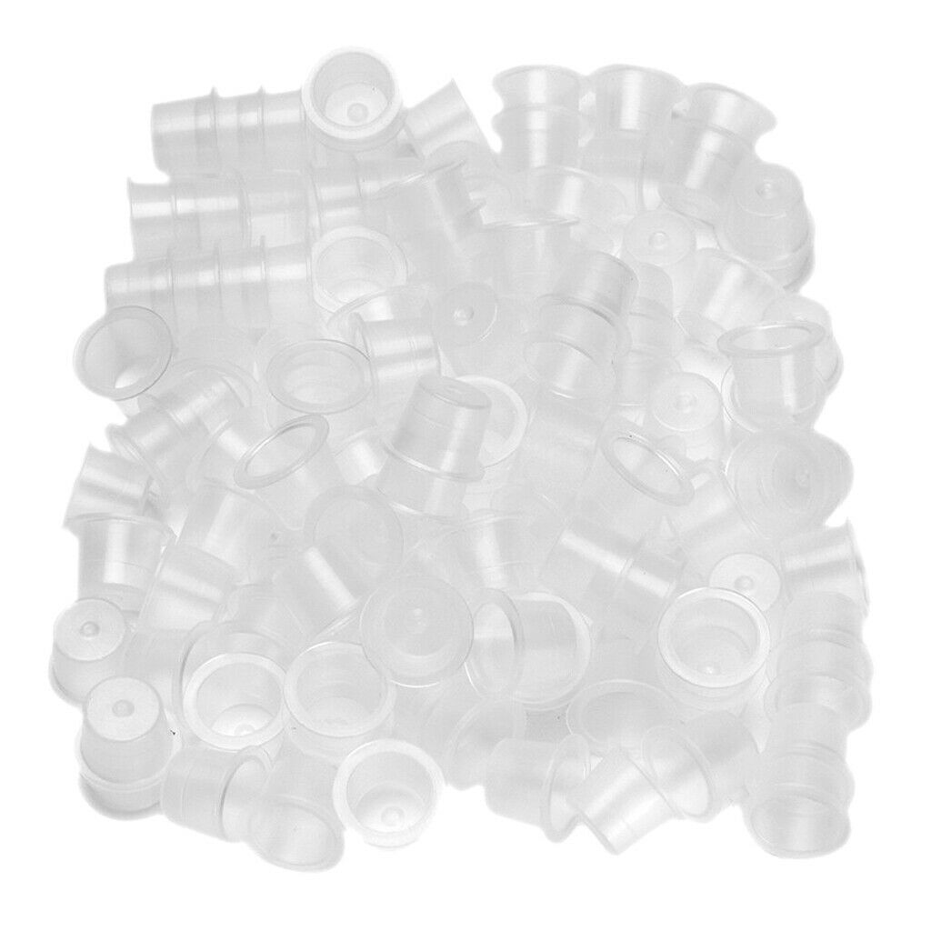 1000pcs Disposable Plastic Tattoo Cup Pigment Ink Holder Medium - Flat Base