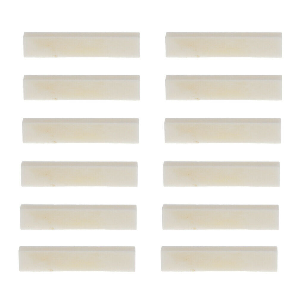 12x Quality 100% Dense 52mm Cattle Bone UNCUT BLANK NUT For Guitar Maker Beige