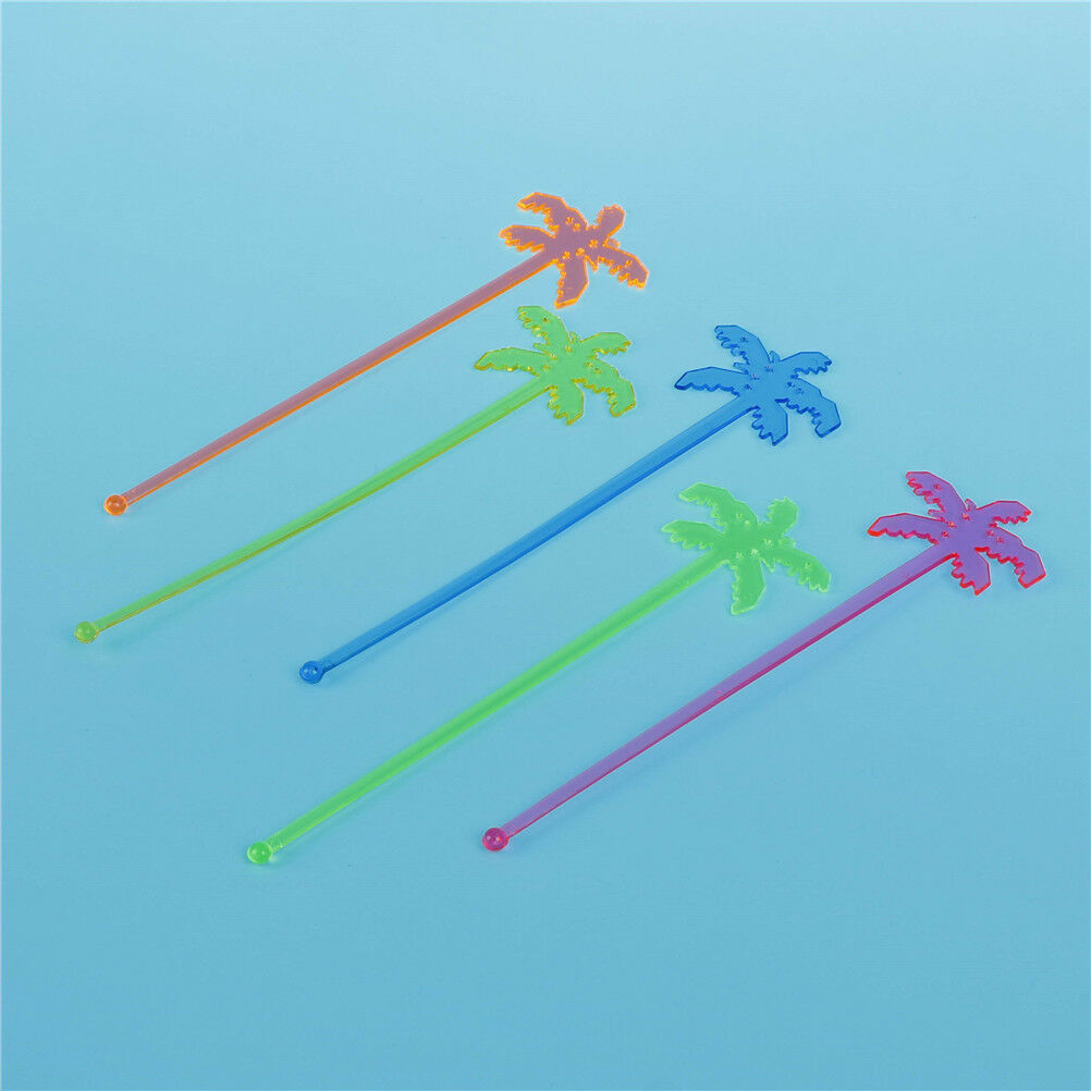 50pcs Coconut Tree Cocktail Swizzle Sticks Drink Stirrer Coffee MuddlerPuddle Xz