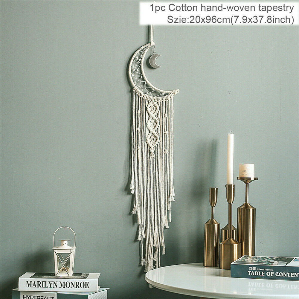 Artistic style Home Art Decor Moon Handmade Macrame Woven Wall Hanging