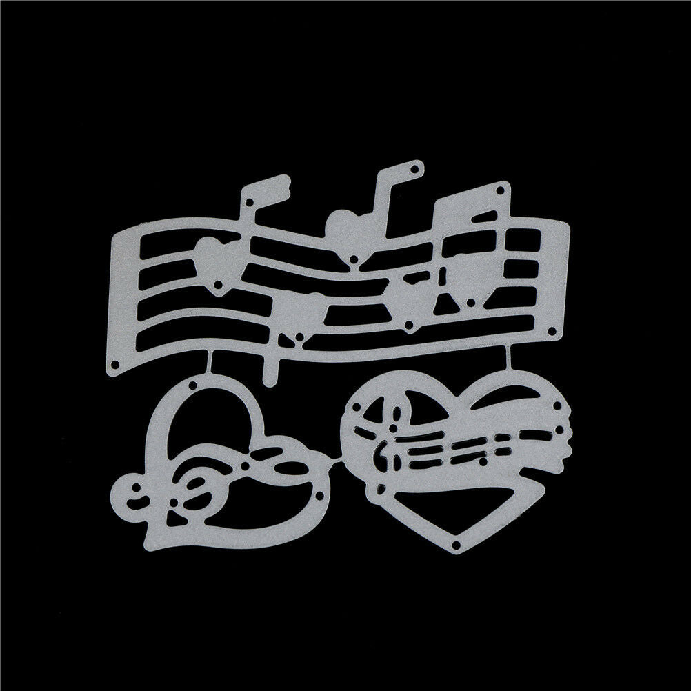 Music Heart Embossing Cutting Dies for Scrapbooking Decor Craft Card Maki.l8