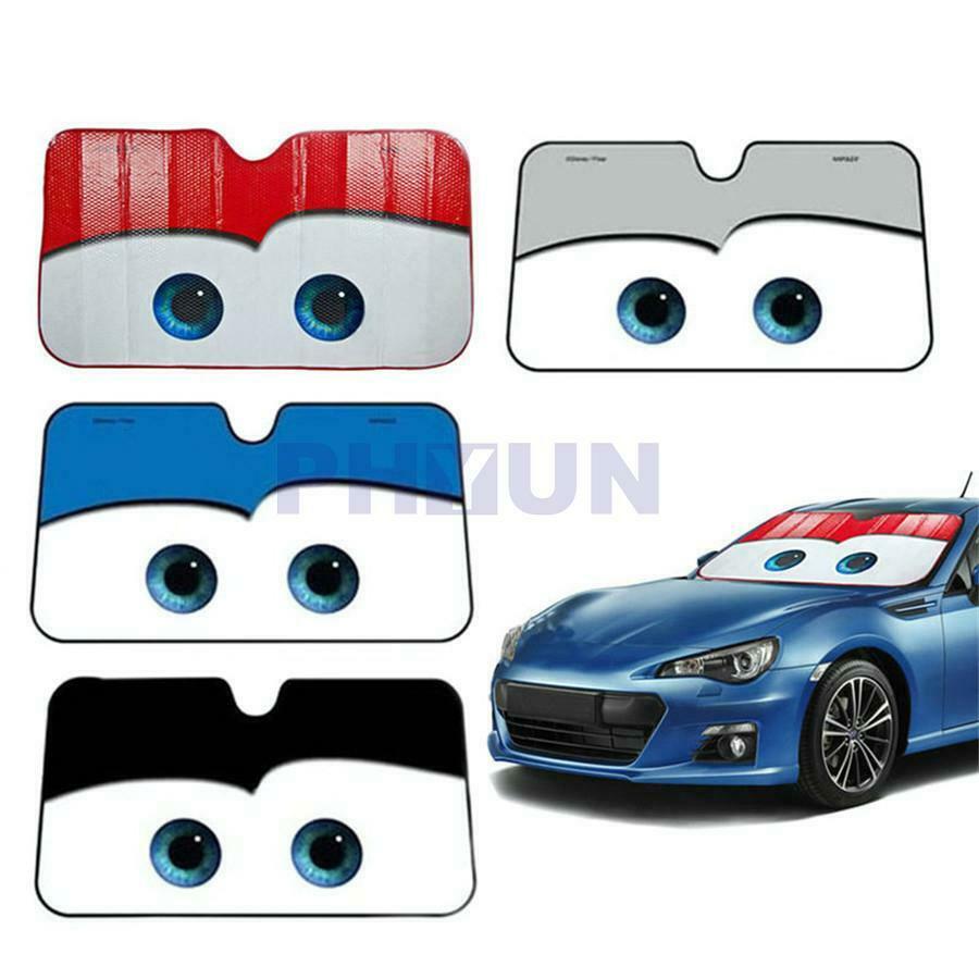 Aluminium Foil 130Ã—70CM Blue Cartoon Big Eye Car Windshield Cover Sunvisor Shade
