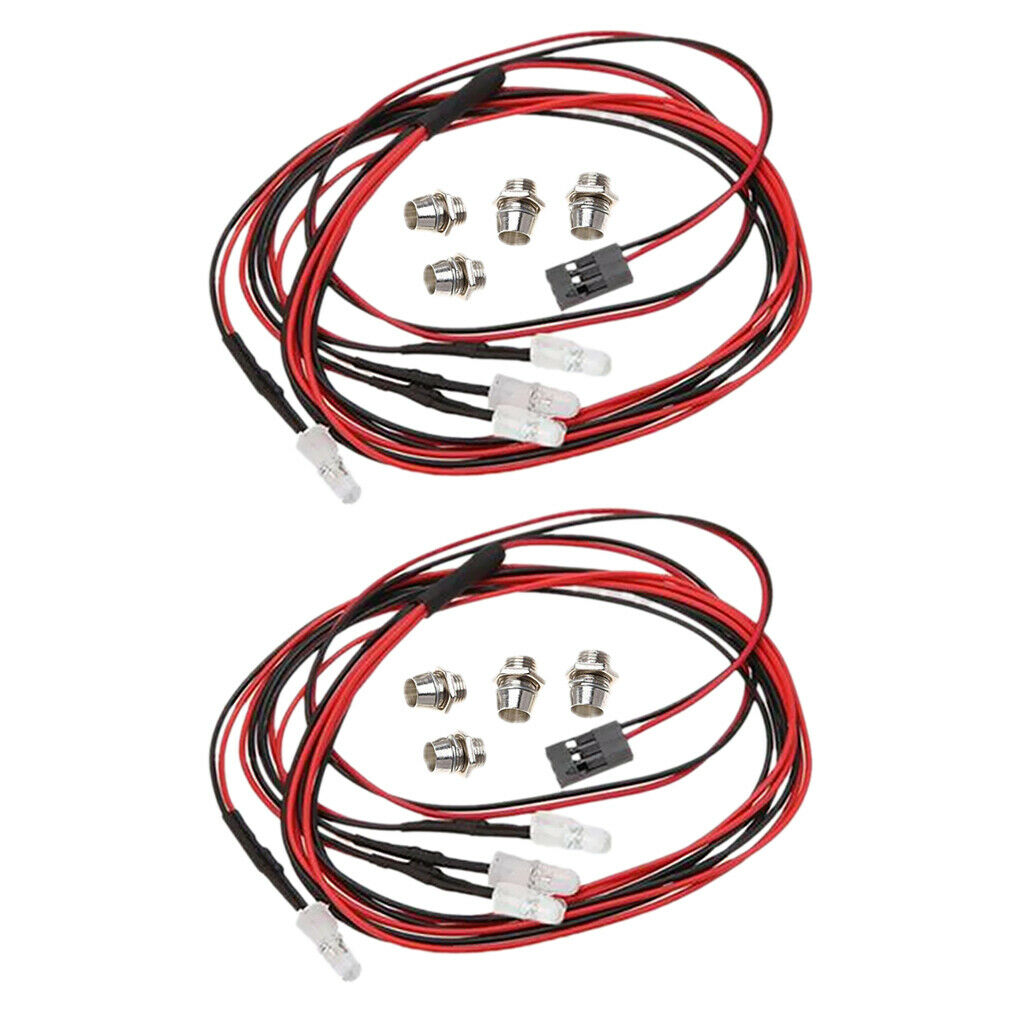 8 LED 5mm Haedlight Bright Lights White+Red for 1/10  Redcat RC Cars