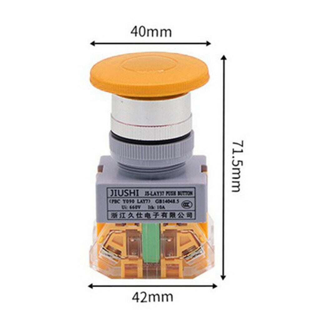 Emergency Stop Switch Yellow Panel Emergency Stop Button 22mm