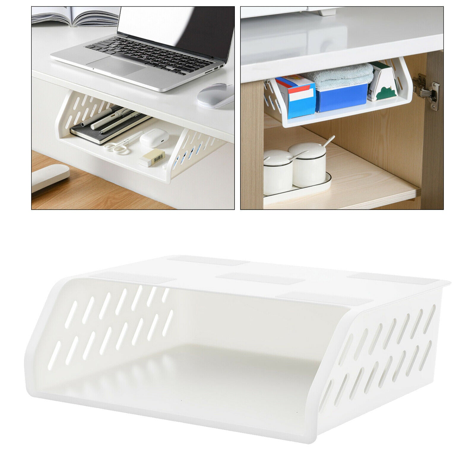 Invisible hidden plastic desk drawer organizer