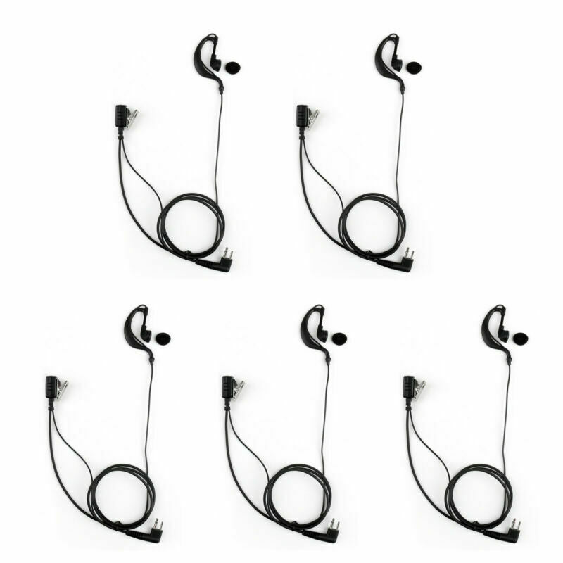 5x Security G-Shape Headset Earpiece 2 Pin Mic  Radio For CP040 GP300 A2