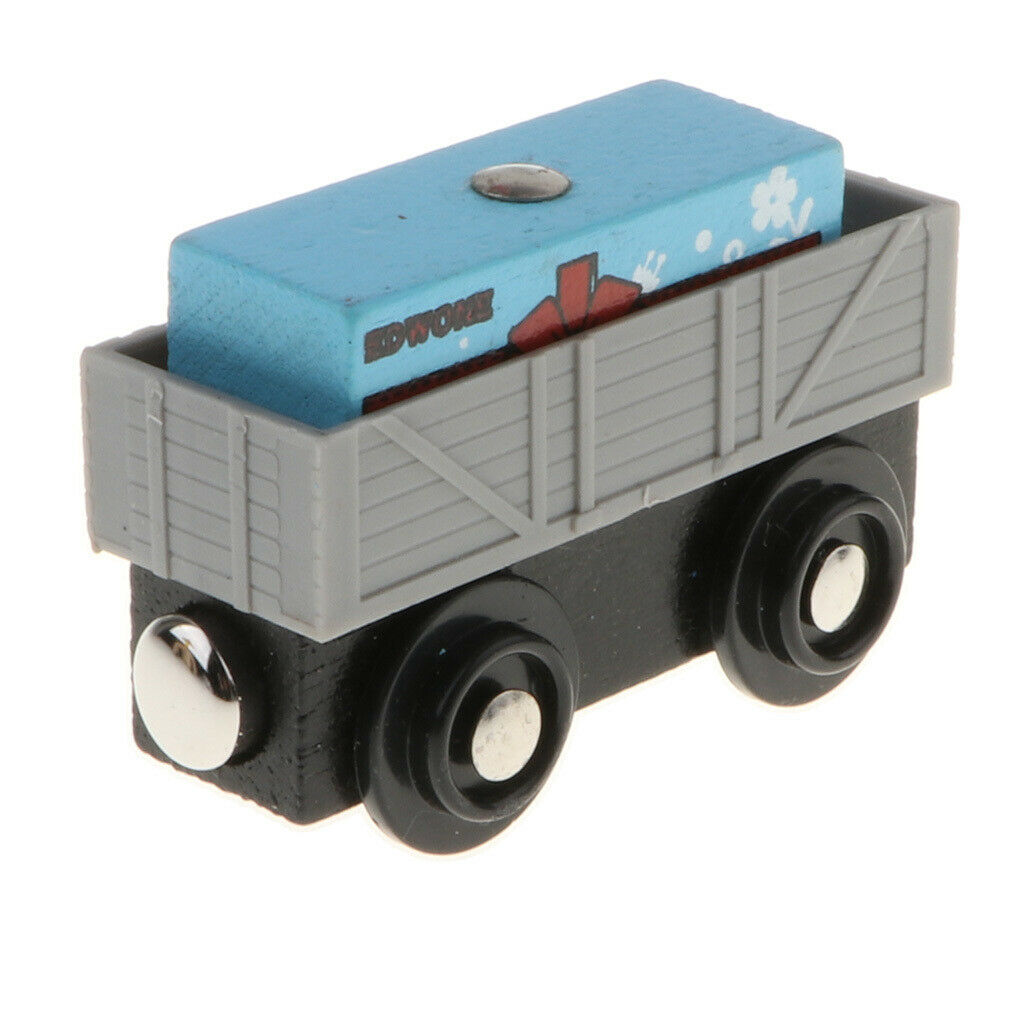 Wooden Trains Railway Set Compatible Accessories - Track Crane & Freight Car