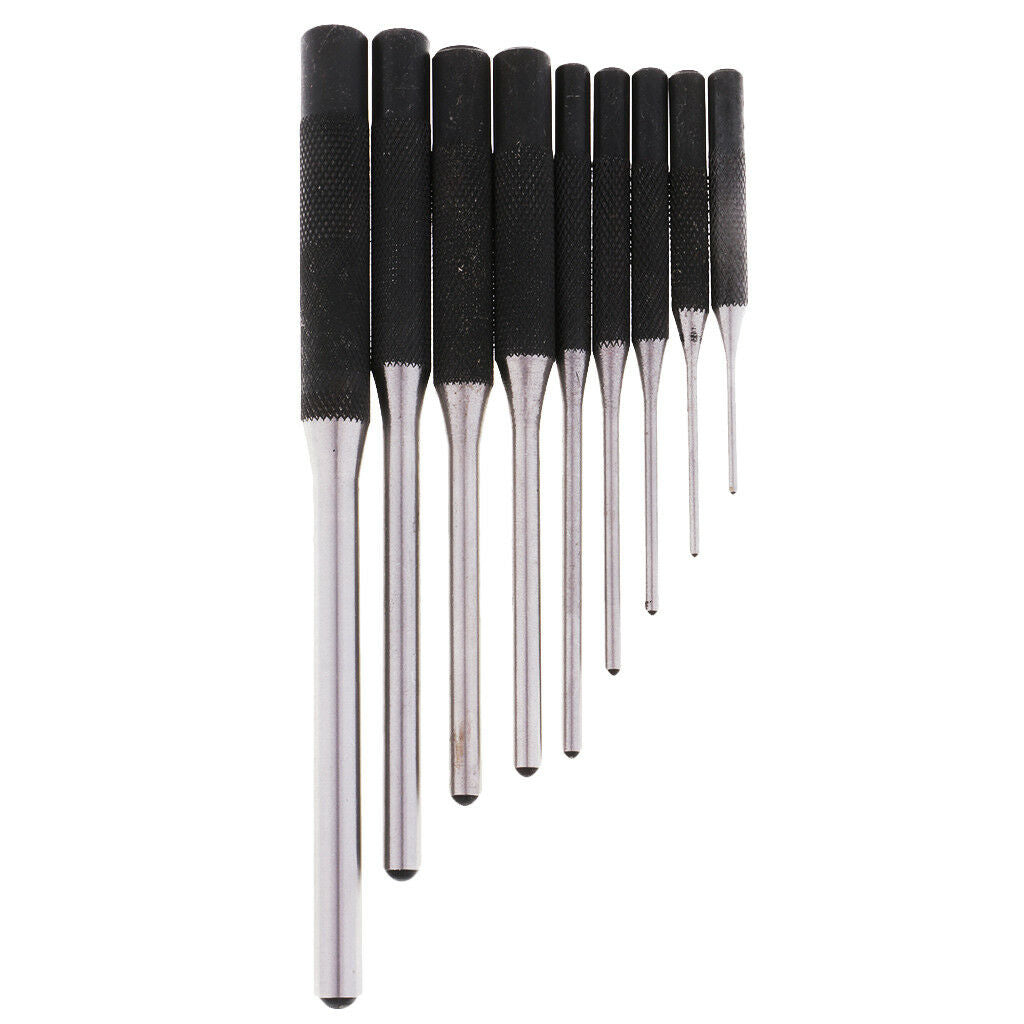 9pcs/pack Hardened Precisely Steel Roll Pin Punch Set for Hand Repair Tool