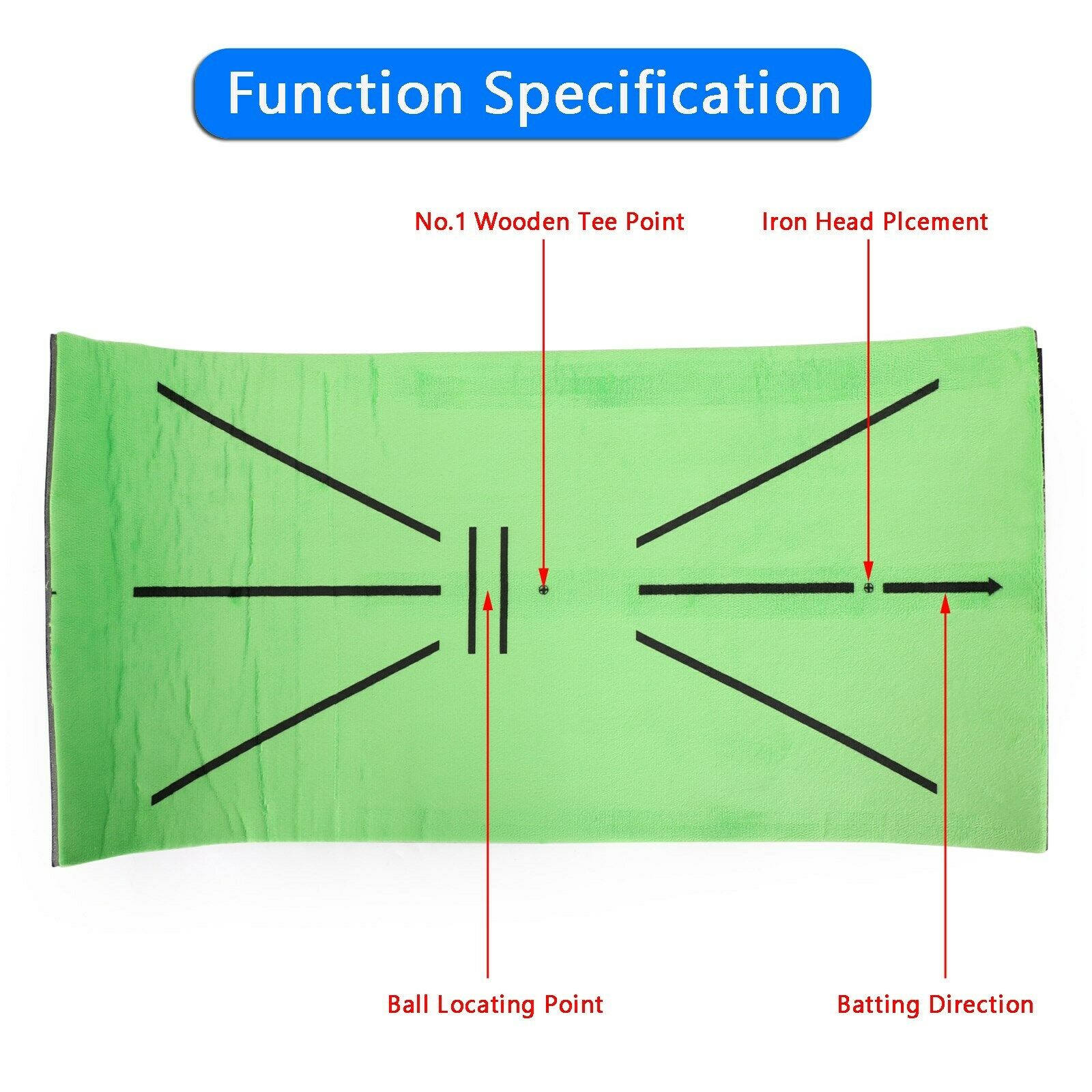 Golf Training Mat Swing Detection Batting Practice Training Aid Game 30x60cm BS5