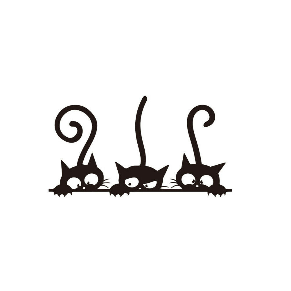 Lovely Three Black Cat wall Stickers Animal Room Decoration personality D.l8