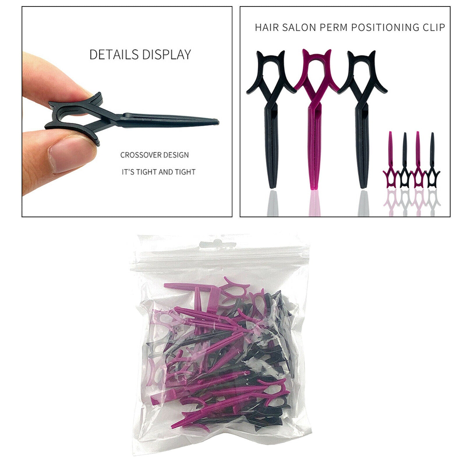 40 Pieces Styling Positioning Perm Plastic Hair Clip Headwear Accessories