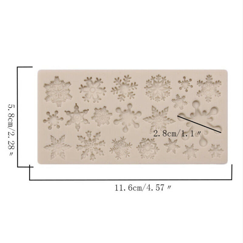 Christmas Snowflake Pattern Silicone Mold Chocolate Cake Baking Non-Sti.l8