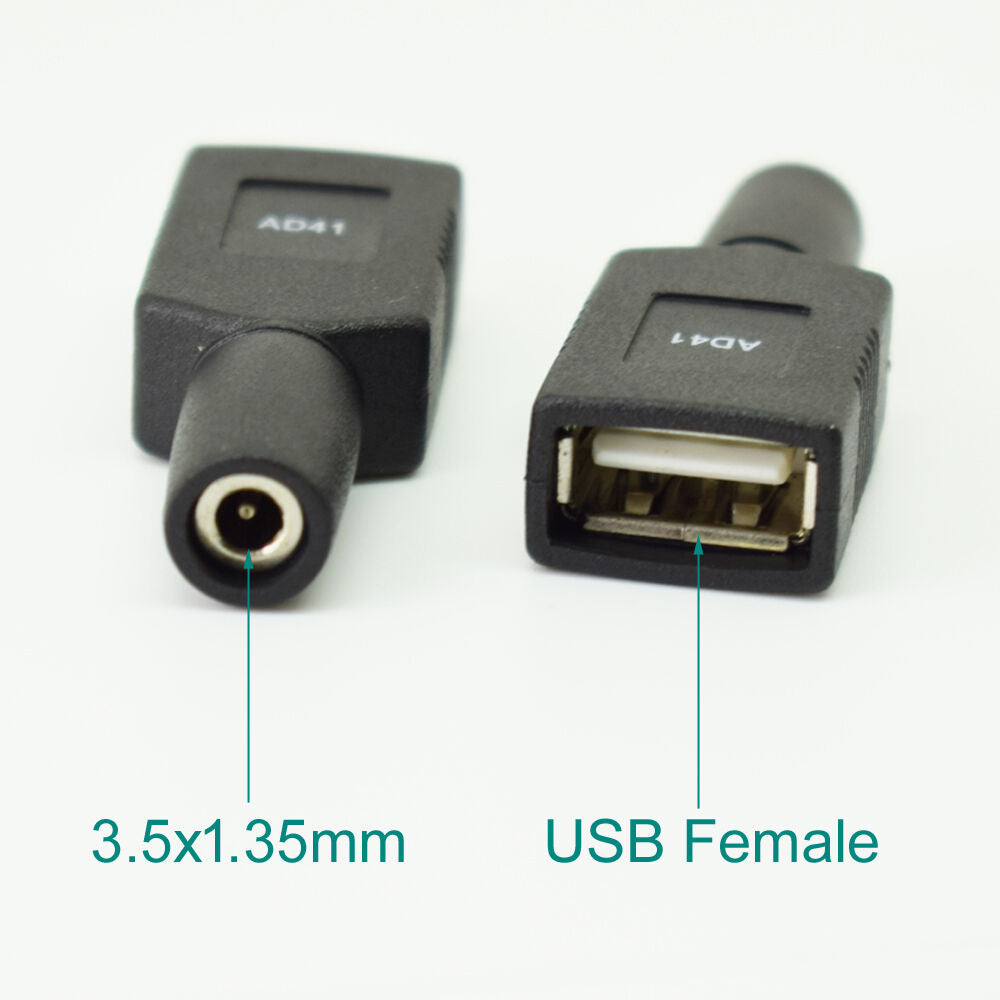 4pcs DC Power 3.5x1.35mm Female Jack To USB 2.0 Female Jack Adapter Connector