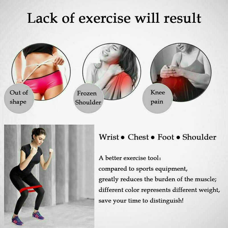 Resistance Bands Loop Yoga Pull Up Exercise Fitness Strength Training Set o Kt