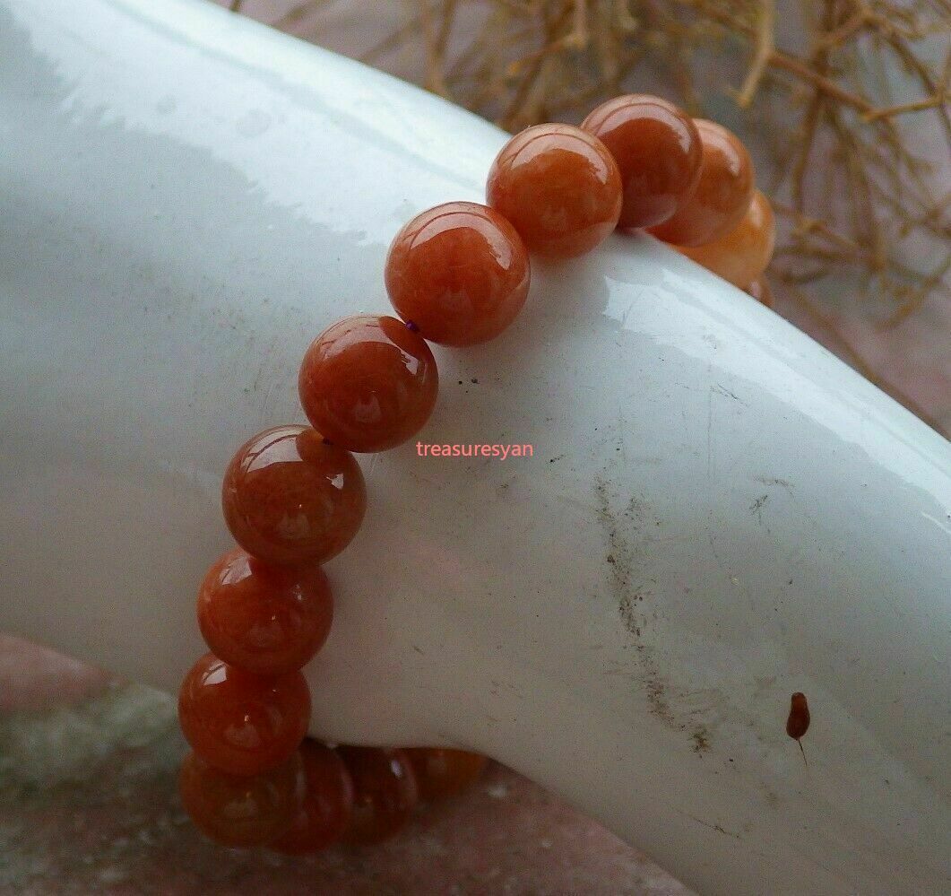 Certified Red 100% Natural A JADE Jadeite Bead Beads Bangle Bracelet 10mm