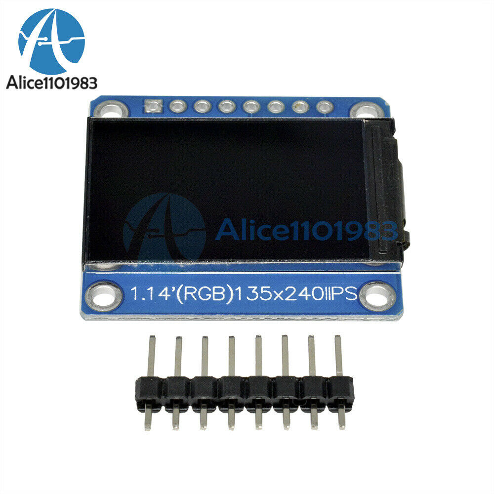 1.14" 8PIN 135*240 SPI HD IPS Full Color TFT Display Screen ST7789 Module 3.3V