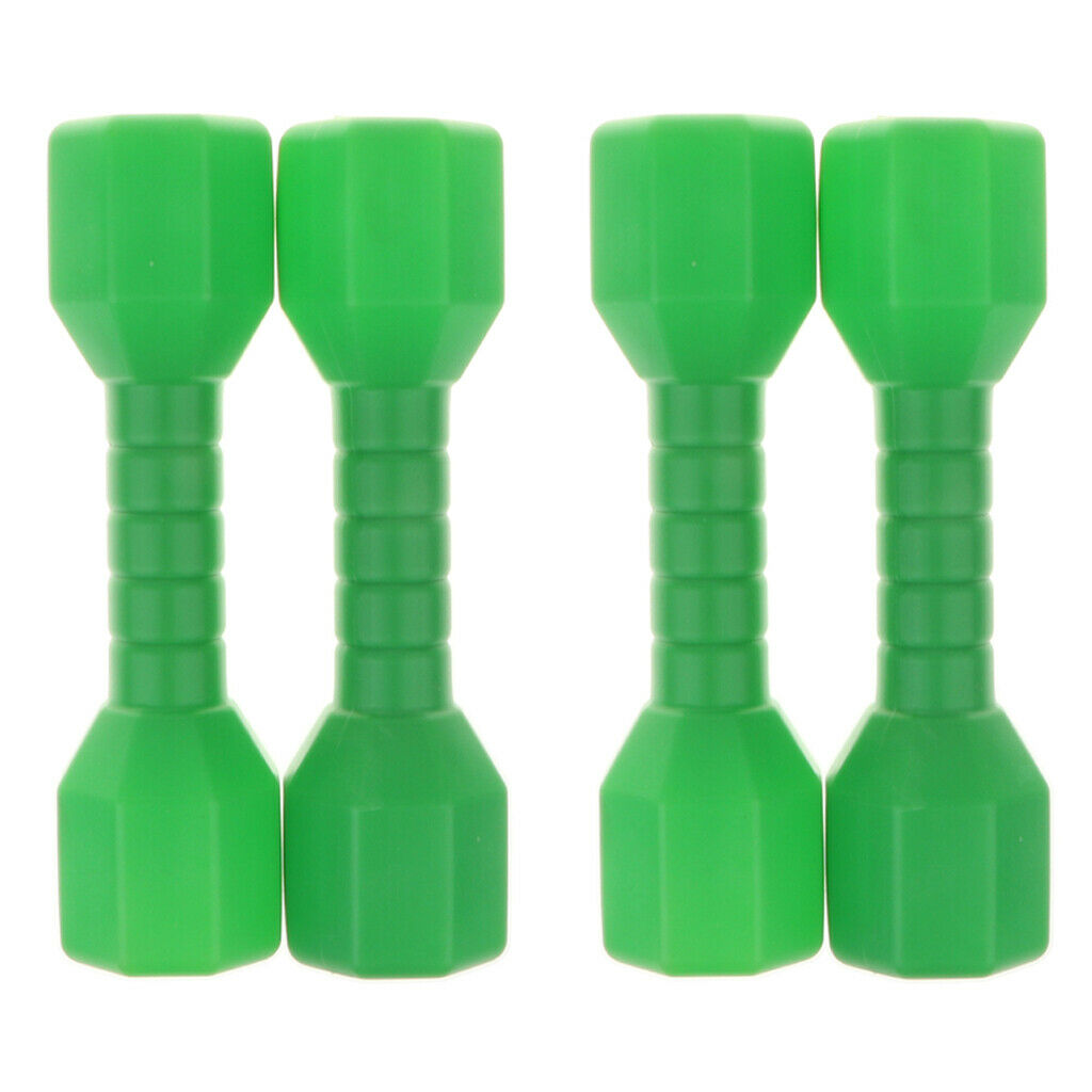 2 Pairs of Durable Plastic Dumbbells for Children, Morning Exercise Toys, Green