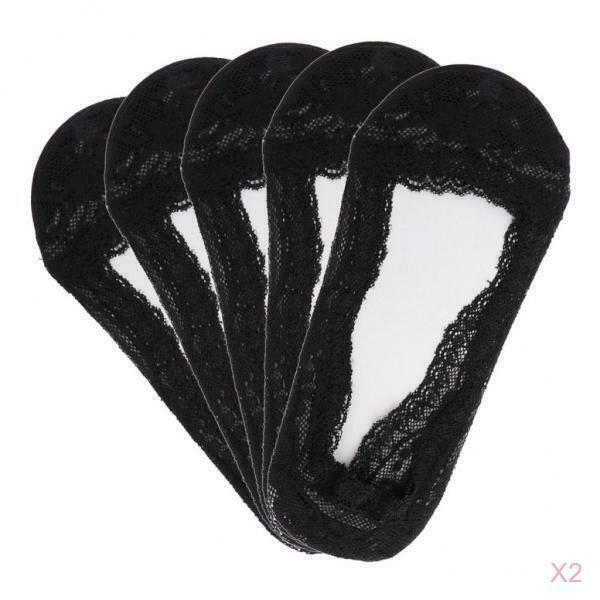 10 Pairs of Women's Lace Socks Invisible, Non-slip, Low Cut Socks for Summer