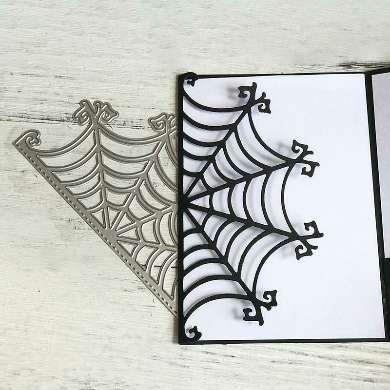 2pcs Halloween Spider Web Metal Cutting Dies Stencil Scrapbooking DIY Embossing
