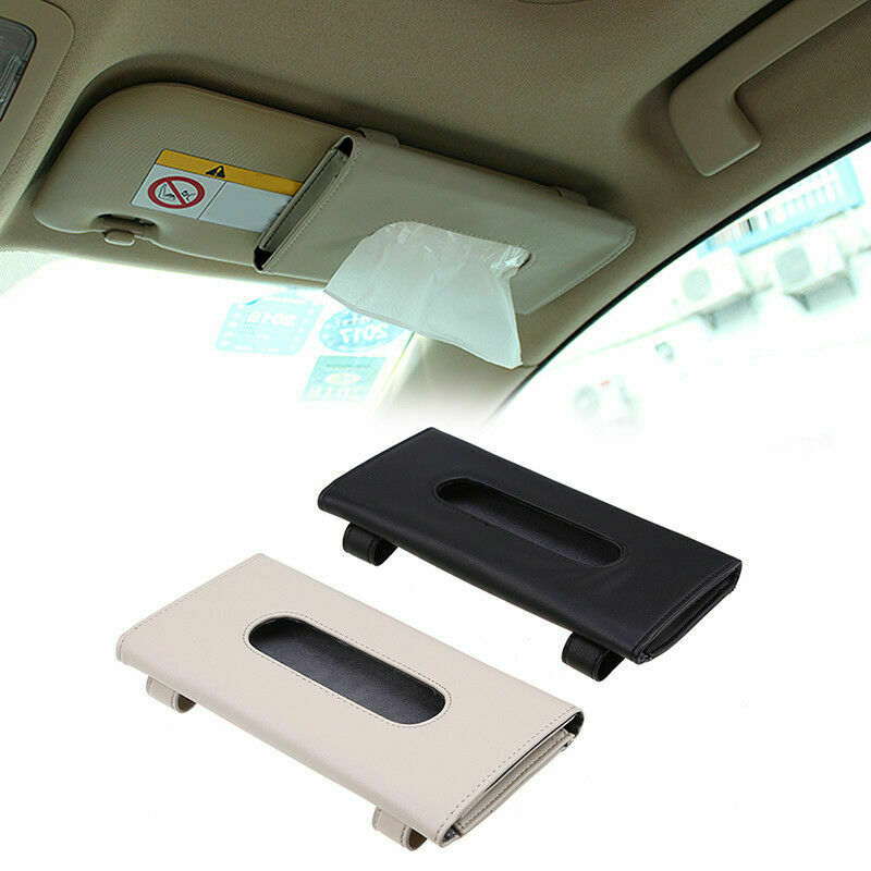 Car Visor Napkin Paper Tissue Box Bag Holder Case Sunglasses Storage Organizer