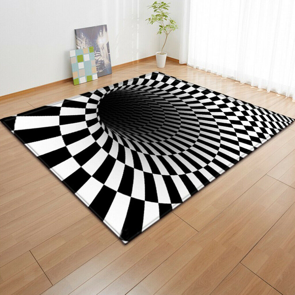 Black &White Floor Rug Mat Area Rugs Carpet 150 x 100cm/59 x 39.4