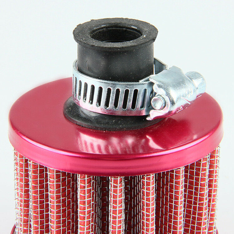 Universal 12mm Car Truck Engine Air Intake Filter Turbo Vent Cleaner Clamps Red