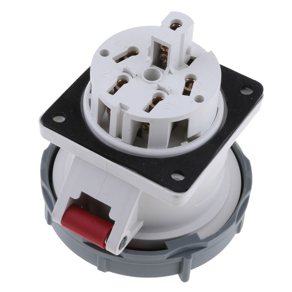 5 Pin Industrial Socket 32A 220-415V Weatherproof Waterproof IP67 3P+N+E