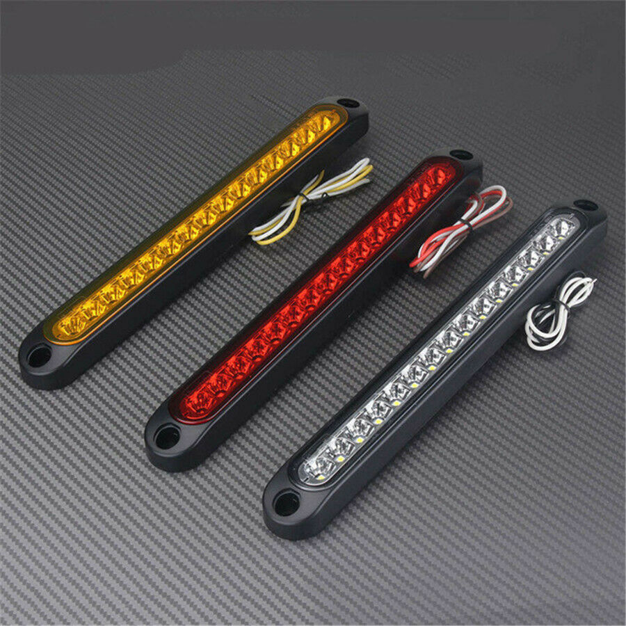 White Color LED Car Truck Tail Brake Stop Light Bar Strip Signal Lamp Waterproof