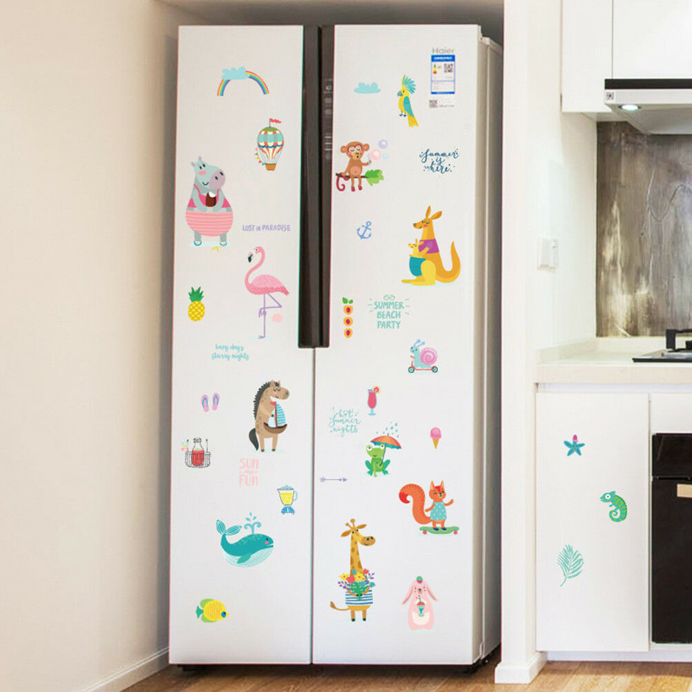 cartoon monkey whale flamingo mural wall stickers baby bedroom decor  BDAU