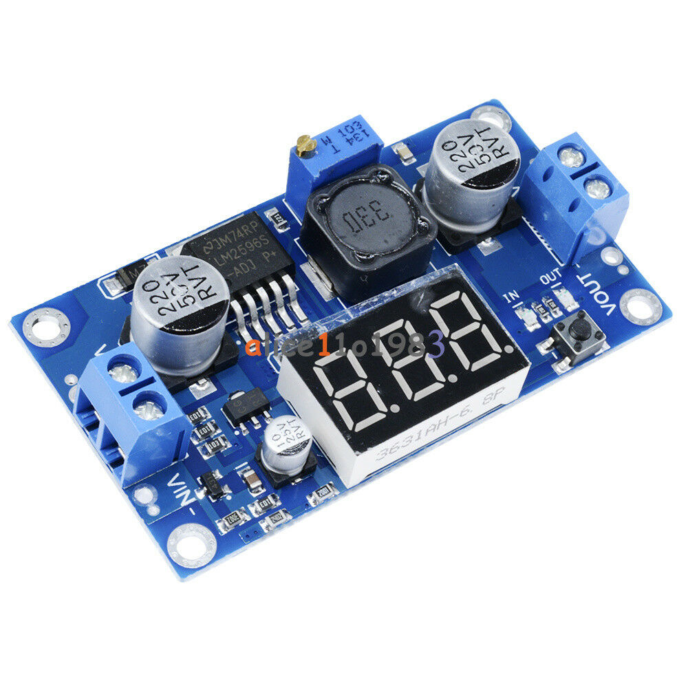 2PCS LM2596 DC to DC Buck Step Down Converter Module with LED Voltmeter Red