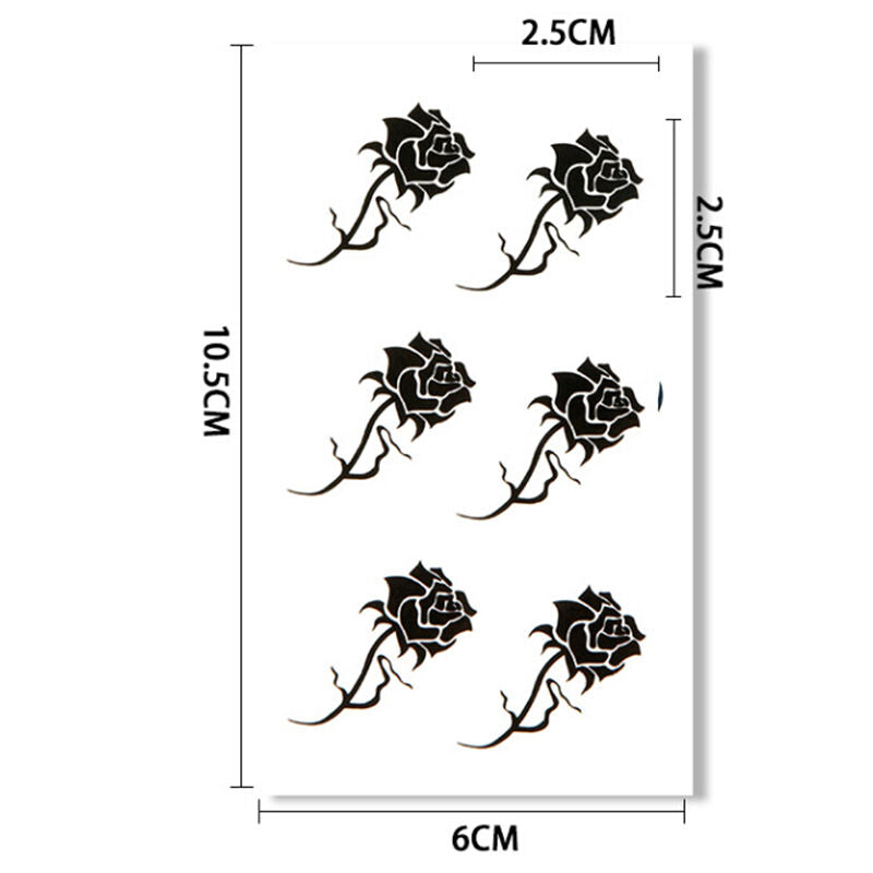 Black Metallic Flash Temporary Tattoos Stickers Temporary Body Art Tato.l8