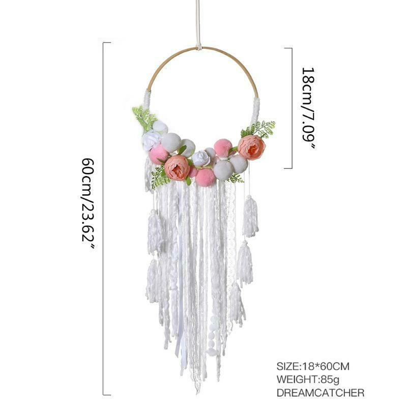 Boho Dream Catchers with Rose Flowers Handmade Dreamcatchers for Wall Hanging
